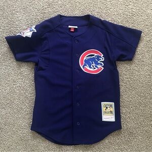 Chicago Cubs GREG MADDUX Baseball JERSEY Blue Size Small Cooperstown Collection